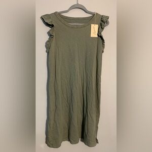 Universal Thread Green T-Shirt Dress Ruffle Sleeve Casual Dress Size L NWT